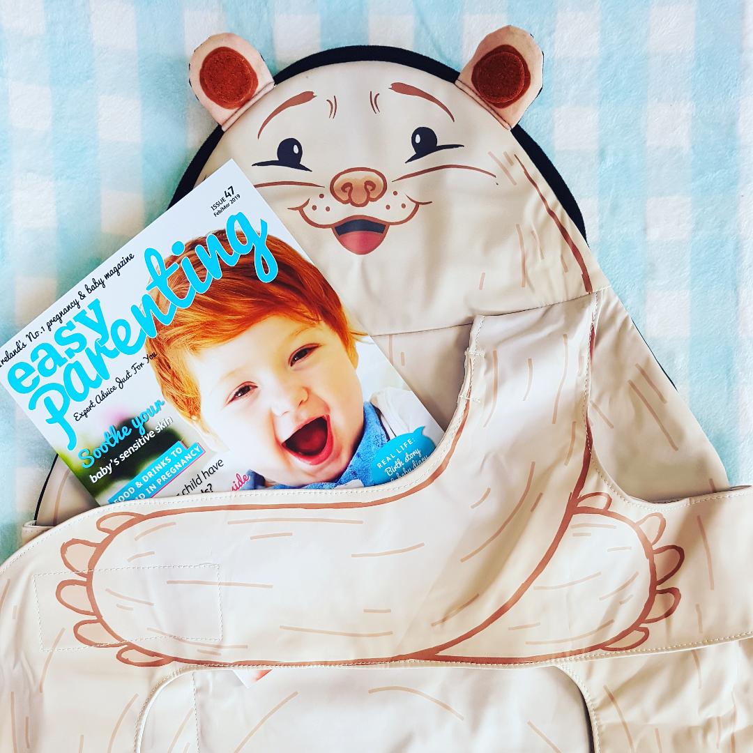 The Wriggler changing mat featured in easy parenting magazine