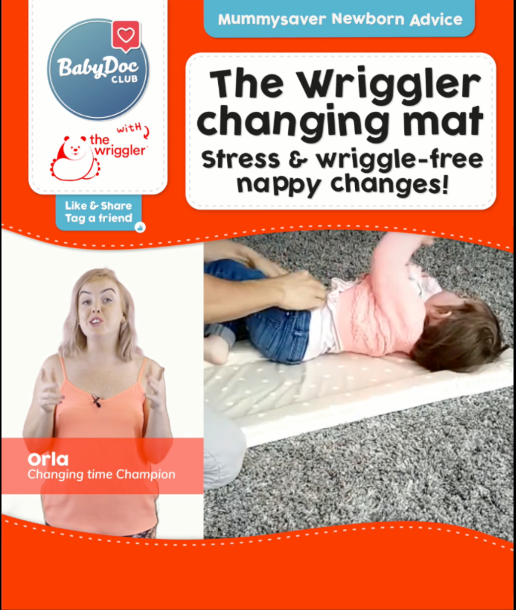 The Wriggler changing mat for babies and toddles who wiggle at nappy changes