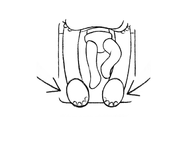 The Wriggler anti roll changing mat - when you kneel on the kneepads it prevents rolling over