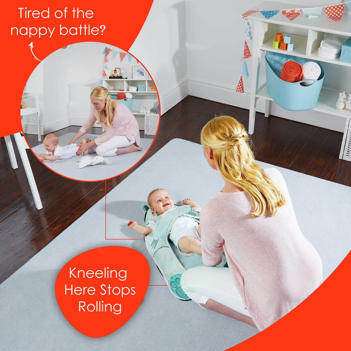 The Wriggler™ - Anti-Roll Changing Mat