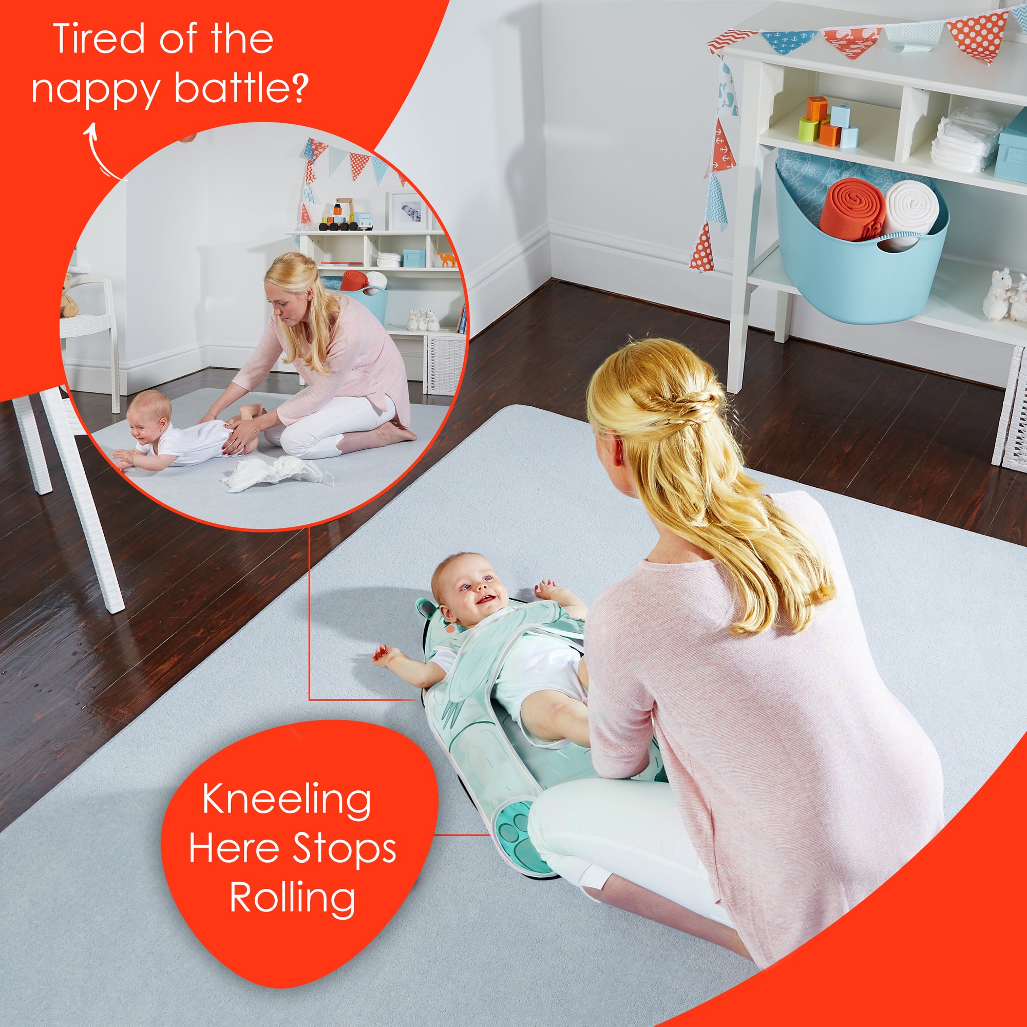 The Wriggler™ Anti-Roll Changing Mat